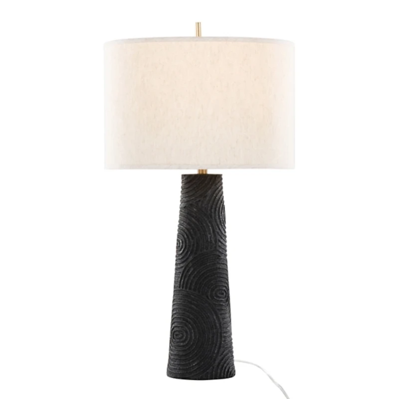 Matte Black Tapered Kona Table Lamps, Set of 2
