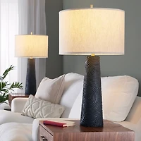 Matte Black Tapered Kona Table Lamps, Set of 2