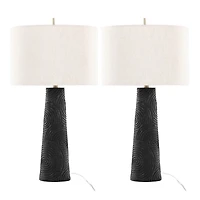 Matte Black Tapered Kona Table Lamps, Set of 2