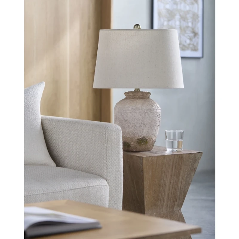 Cream Textured Ceramic Lia Table Lamp