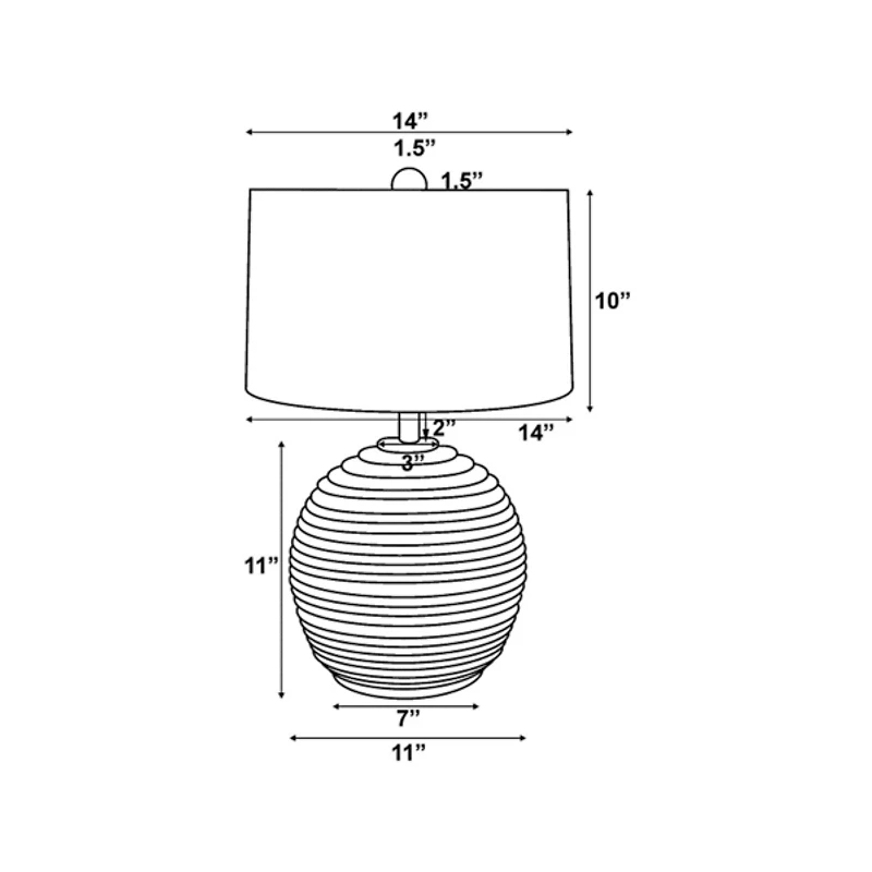 Acacia Wood Ribbed Polo Table Lamp