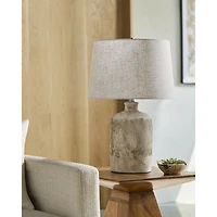 Neutral Textured Ceramic Rivera Table Lamp