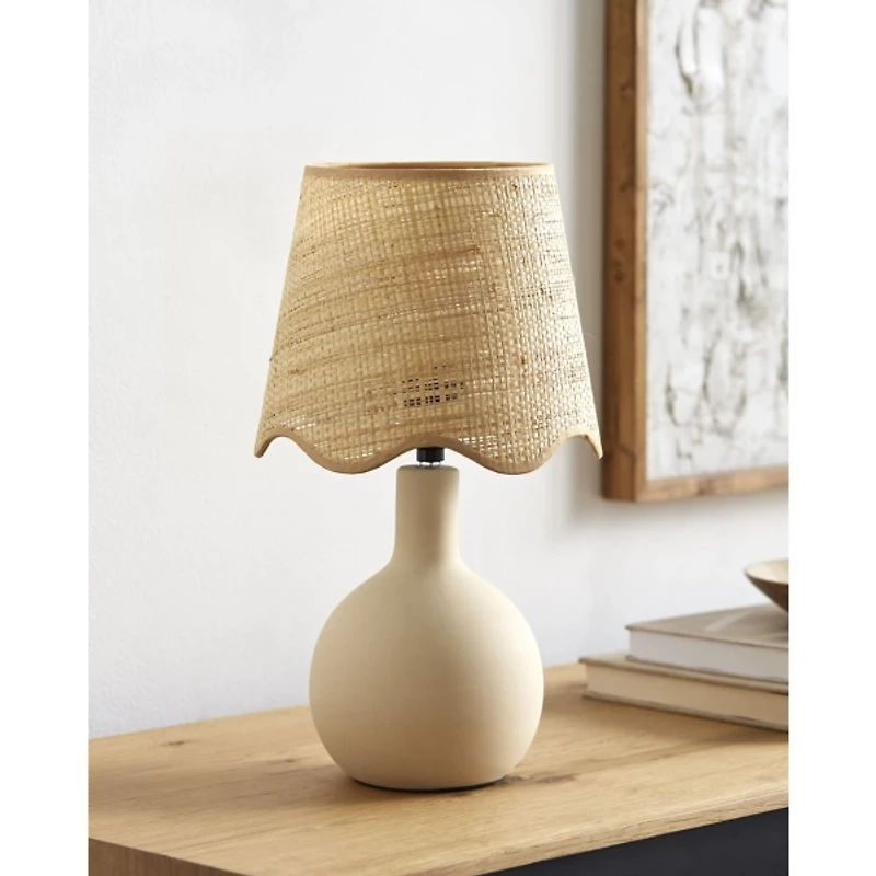 Ceramic Balbao Scalloped Shade Table Lamp