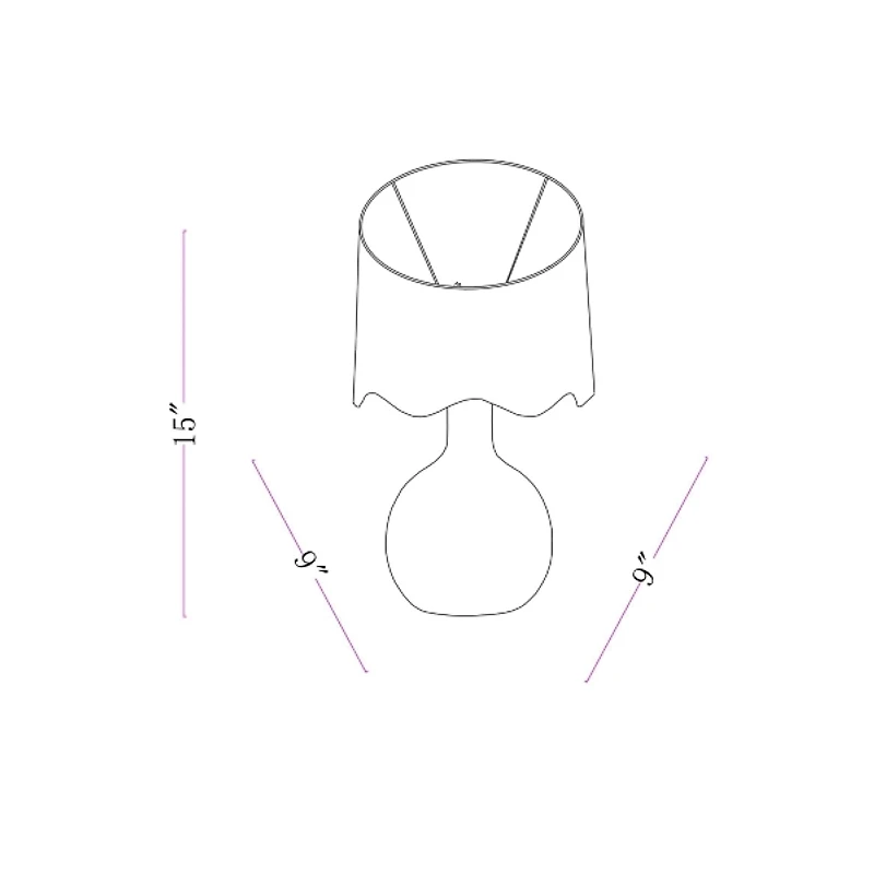 Ceramic Balbao Scalloped Shade Table Lamp