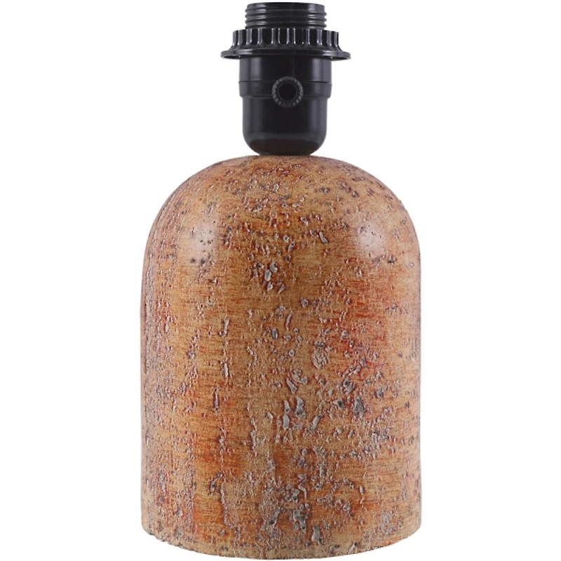 Red Faux Stone Table Lamp with Scalloped Shade