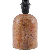 Red Faux Stone Table Lamp with Scalloped Shade