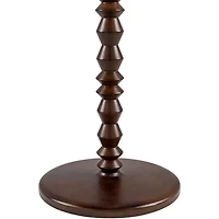 Brown Wood Spindle Paduak Floor Lamp