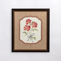 Bouquet on Linen Framed Art Print