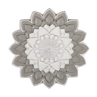 Gray and White Carved Medallion Wall Plaque