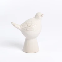 Ivory Ceramic Bird Figurine, 7 in.