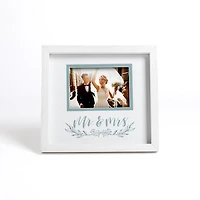 White and Blue Mr. & Mrs. Picture Frame
