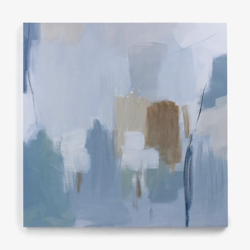 Blue Abstract Brushstrokes Canvas Art Print