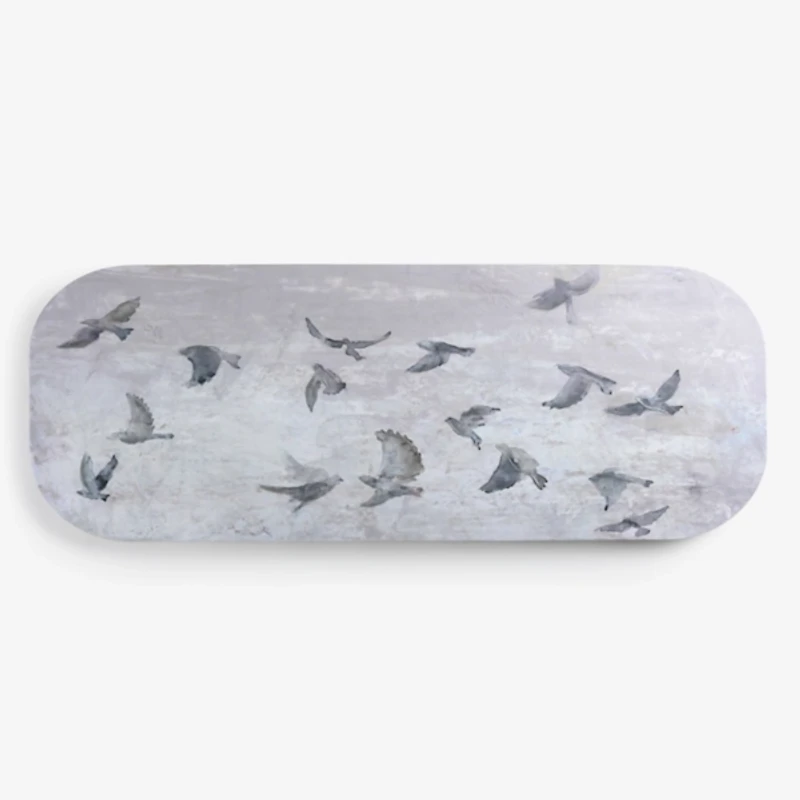 Gray Birds Oblong Canvas Art Print