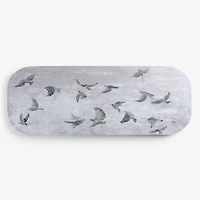 Gray Birds Oblong Canvas Art Print