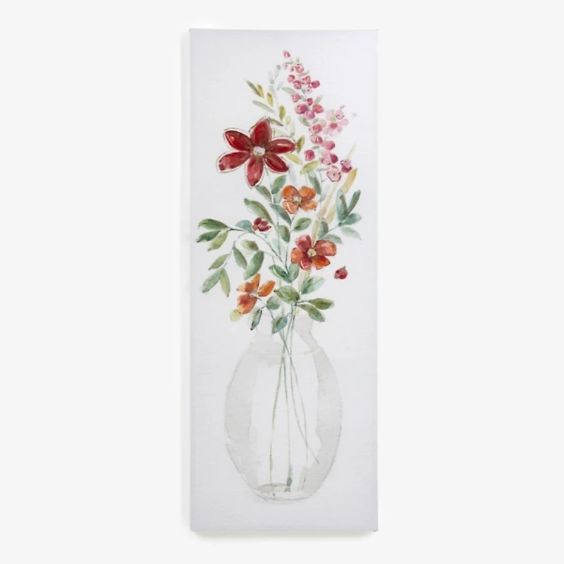 Red Summer Florals Canvas Art Print