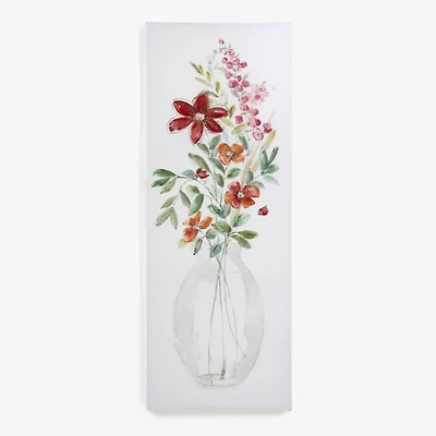 Red Summer Florals Canvas Art Print