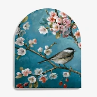 Birds and Blossoms Arched Canvas Art Print