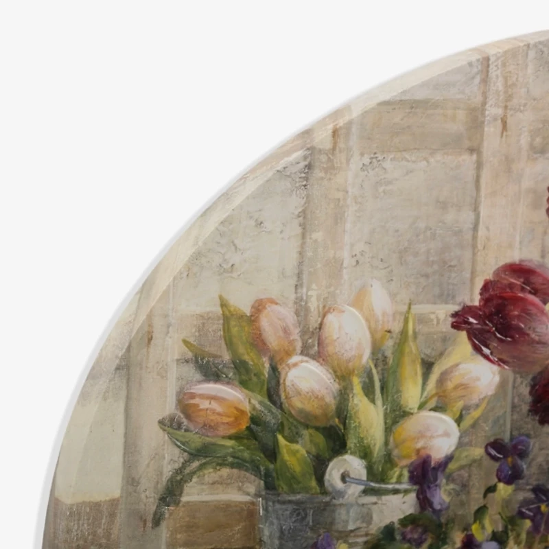 French Floral Market Arched Canvas Art Print