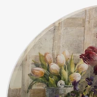 French Floral Market Arched Canvas Art Print