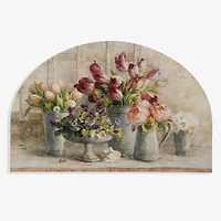 French Floral Market Arched Canvas Art Print