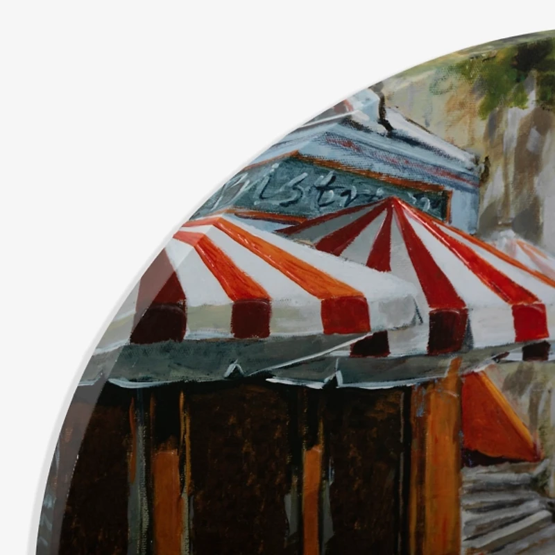 French Courtyard Arched Canvas Art Print