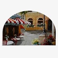 French Courtyard Arched Canvas Art Print