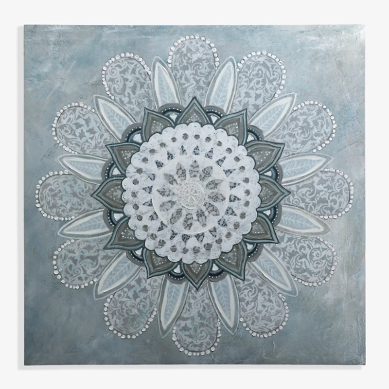 Blue Mosaic Sunburst Canvas Art Print