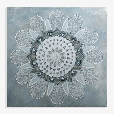 Blue Mosaic Sunburst Canvas Art Print