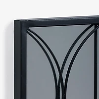 Black Metal Paned Finn Wall Mirror