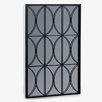 Black Metal Paned Finn Wall Mirror