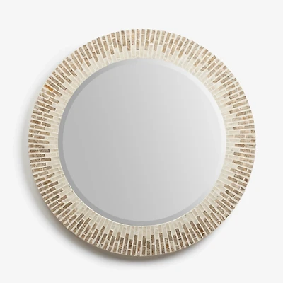 Round Natural Mother of Pearl Wall Mirror