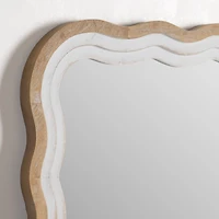 Shelby Natural Wood Scalloped Leaner Mirror
