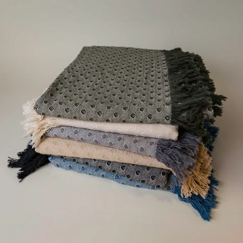 Black Dotted Woven Throw