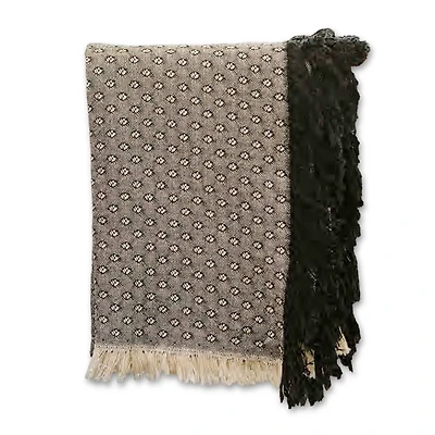 Black Dotted Woven Throw