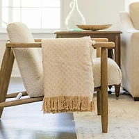 Tan Dotted Woven Throw