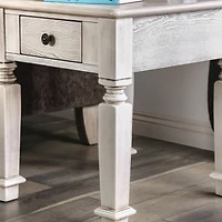 Antique White Wood Heather Accent Table