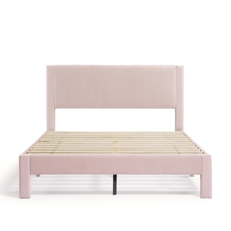 Pink Upholstered Dalia Queen Platform Bed