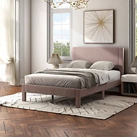 Pink Upholstered Dalia Queen Platform Bed