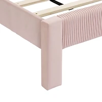 Pink Upholstered Dalia Queen Platform Bed