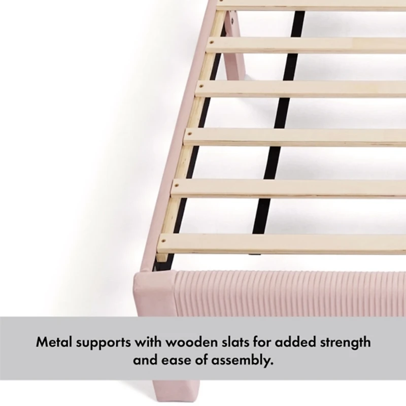 Pink Upholstered Dalia Queen Platform Bed