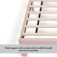 Pink Upholstered Dalia Queen Platform Bed