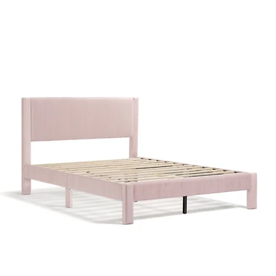 Pink Upholstered Dalia Queen Platform Bed