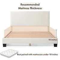 White Boucle Karson Queen Platform Bed