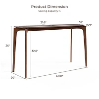 Walnut Wood Penny Counter Height Table