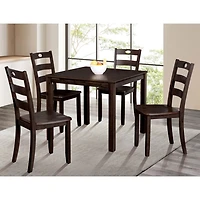 Espresso Wood Brooke 5-pc. Dining Furniture Set