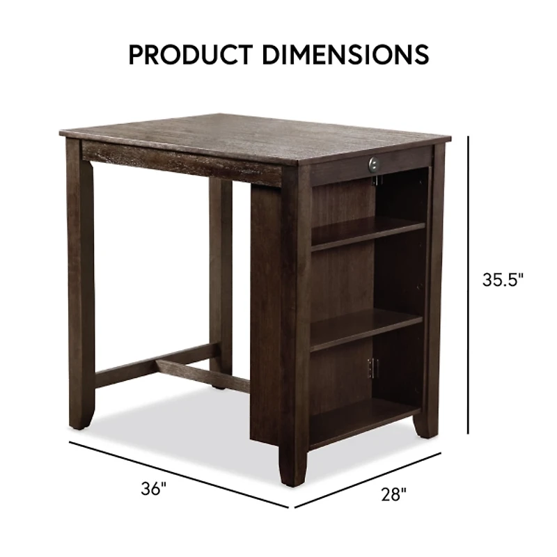 Dark Cherry Wood Kayla Counter Height 3-pc. Set