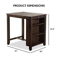 Dark Cherry Wood Kayla Counter Height 3-pc. Set