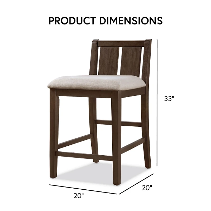 Dark Cherry Wood Kayla Counter Height 3-pc. Set