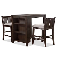 Dark Cherry Wood Kayla Counter Height 3-pc. Set