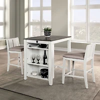 White & Gray Wood Kayla Counter Height 3-pc. Set